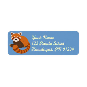 Cute Red Panda Adreslabels Etiket