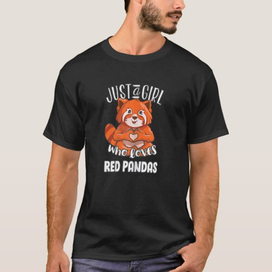 Cute Red Panda-afbeelding voor meisjes Kinder rode T-shirt (Voorkant)