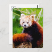 Cute Red Panda Animal Hand Painted Briefkaart (Voorkant / Achterkant)