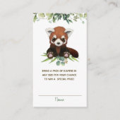 Cute Red Panda Beer Baby shower Diaper Raffle Informatiekaartje