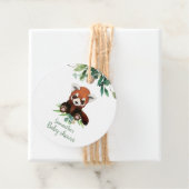 Cute Red Panda Beer Waterverf Neutraal Baby shower Bedankjes Labels (In situ)
