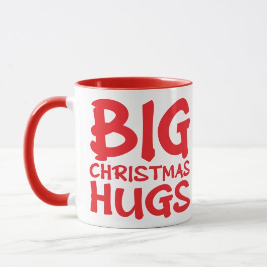Cute red panda big Christmas hugs mug Mok (Links)