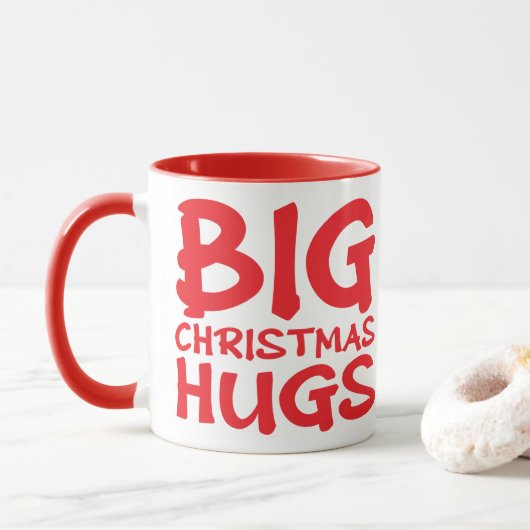 Cute red panda big Christmas hugs mug Mok (Met donut)