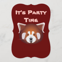 Cute Red Panda Birthday Uitnodiging