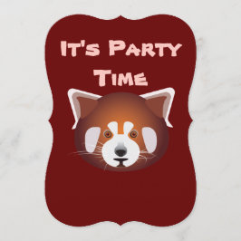 Cute Red Panda Birthday Uitnodiging