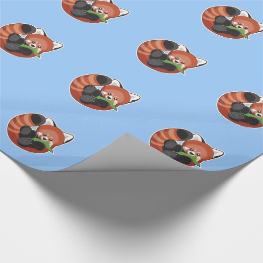 Cute Red Panda Cadeaupapier (Hoek)