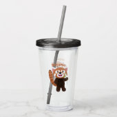 Cute red panda cartoon illustratie acryl drinkbeker (Achterkant)