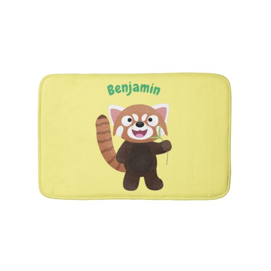 Cute red panda cartoon illustratie badmat (Voorkant)