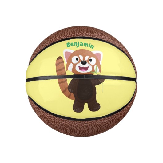 Cute red panda cartoon illustratie basketbal (Voorkant)