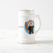 Cute red panda cartoon illustratie bierpul (Voorkant rechts)