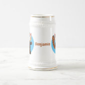 Cute red panda cartoon illustratie bierpul (Center)