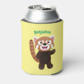 Cute red panda cartoon illustratie blikjeskoeler (Blikje Achterkant)