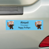 Cute red panda cartoon illustratie bumpersticker (Op auto)