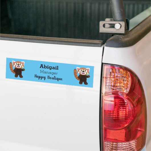 Cute red panda cartoon illustratie bumpersticker (Op Truck)