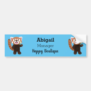 Cute red panda cartoon illustratie bumpersticker