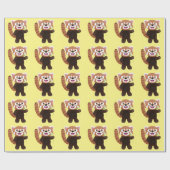 Cute red panda cartoon illustratie cadeaupapier (Vlak)