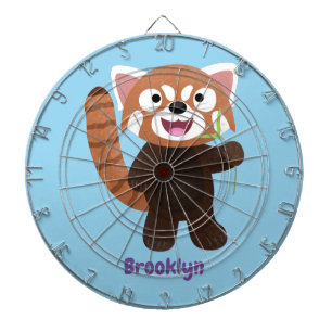 Cute red panda cartoon illustratie dartbord