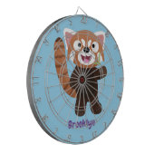 Cute red panda cartoon illustratie dartbord (Voorkant Links)