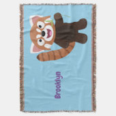 Cute red panda cartoon illustratie deken (Voorkant Verticaal)