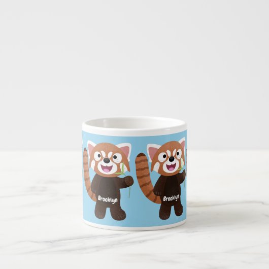 Cute red panda cartoon illustratie espresso kop (Voorkant)