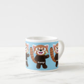 Cute red panda cartoon illustratie espresso kop (Voorkant rechts)