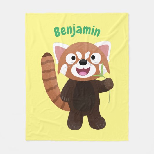 Cute red panda cartoon illustratie fleece deken (Voorkant)