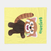 Cute red panda cartoon illustratie fleece deken (Voorkant (Horizontaal))