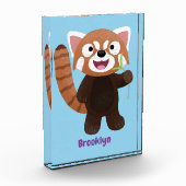 Cute red panda cartoon illustratie fotoblokken (Links)