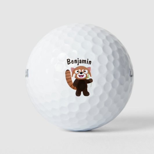 Cute red panda cartoon illustratie golfballen (Voorkant)