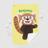 Cute red panda cartoon illustratie golfhanddoek (Insitu)