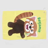 Cute red panda cartoon illustratie golfhanddoek (Horizontaal)