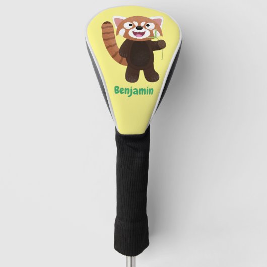 Cute red panda cartoon illustratie golfheadcover (Voorkant)