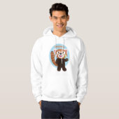 Cute red panda cartoon illustratie hoodie (Voorkant volledig)