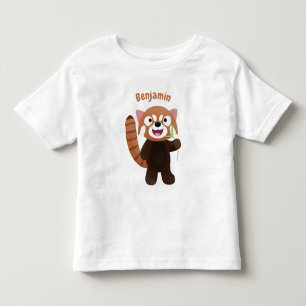Cute red panda cartoon illustratie kinder shirts