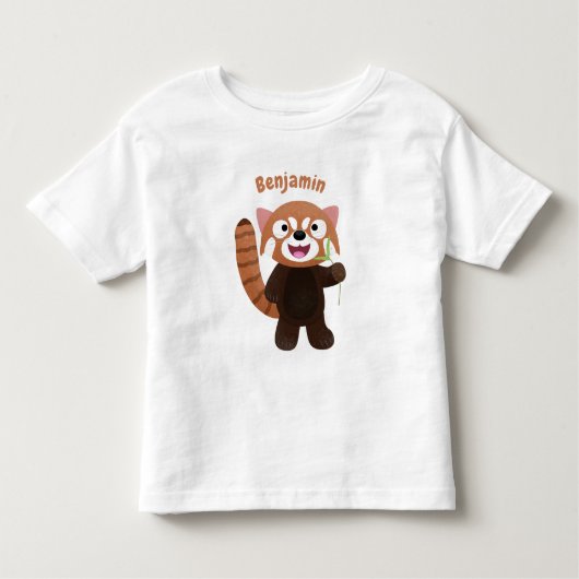 Cute red panda cartoon illustratie kinder shirts (Voorkant)