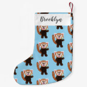 Cute red panda cartoon illustratie kleine kerstsok (Achterkant)