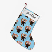 Cute red panda cartoon illustratie kleine kerstsok (Voorkant (Hangend))