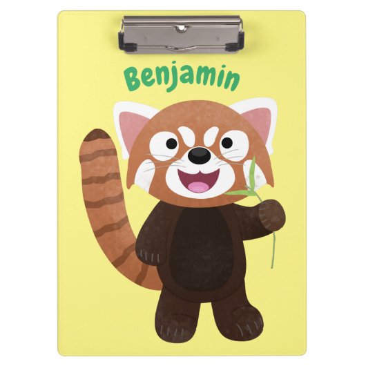 Cute red panda cartoon illustratie klembord (Voorkant)