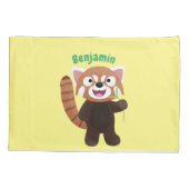 Cute red panda cartoon illustratie kussensloop (Achterkant)