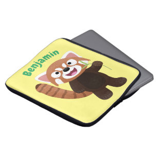 Cute red panda cartoon illustratie laptop sleeve
