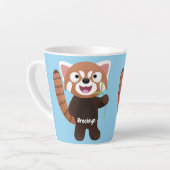 Cute red panda cartoon illustratie latte mok (Linkerhoek)
