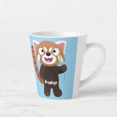 Cute red panda cartoon illustratie latte mok (Rechts)