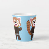 Cute red panda cartoon illustratie latte mok (Voorkant)