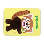 Cute red panda cartoon illustratie magneet (Horizontaal)