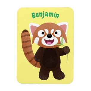 Cute red panda cartoon illustratie magneet