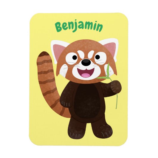 Cute red panda cartoon illustratie magneet (Verticaal)