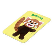 Cute red panda cartoon illustratie magneet (Linkerzijde)