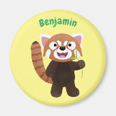 Cute red panda cartoon illustratie magneet (Voorkant)
