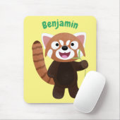 Cute red panda cartoon illustratie muismat (Met muis)