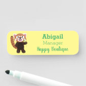 Cute red panda cartoon illustratie naamplaatje (In situ)